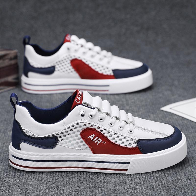 

Мужская обувь Hollow, лето 2025, новые сетчатые туфли для доски, мужская дышащая повседневная обувь с низким верхом и плоской подошвой, модная обувь для студентов и молодежи 44