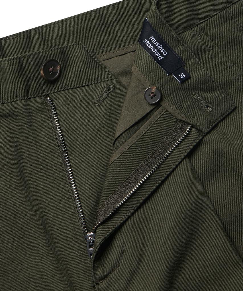 MUSINSA STANDARD One-Pleat Regular Fit Chino Pants [Khaki]