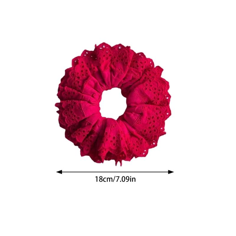 Sweet Hairband Autumn Winter Women Large Hair Ties Headband Lace Hair Scrunchies