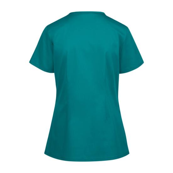 Nurse Top V-Neck Pockets Soft Short Sleeve Anti-Wrinkle Loose Doctor Uniform Workwear