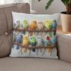 2D Print No Insert Colorful Parrot Cute Bird Decorative Pillowcase Skin-Friendly Soft Short Plush Sofa Cushion Living Room Bedside Pillow Cover