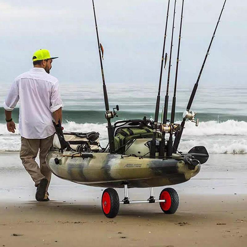 Trailer Kayak Direct Insertion Type Detachable Canoe Trolley Cart Adjustable Width With Drainage Holes Boat Accessories