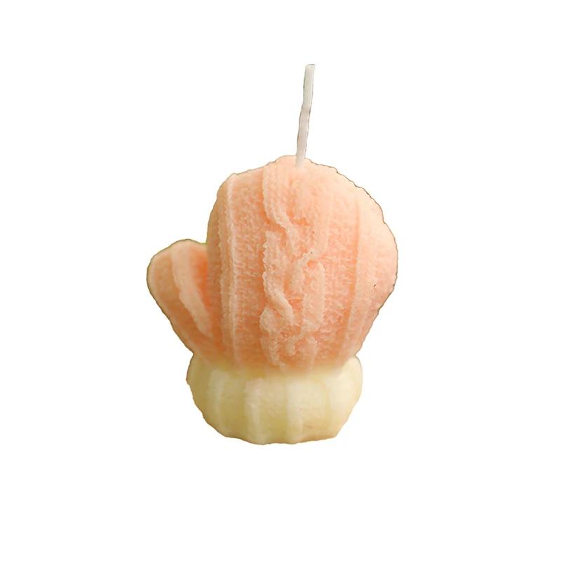 1pc Creative Christmas Gloves Candle Handmade Scented Candle Aromatherapy Soy Wax Candles Party Guest Gifts Home Decoration