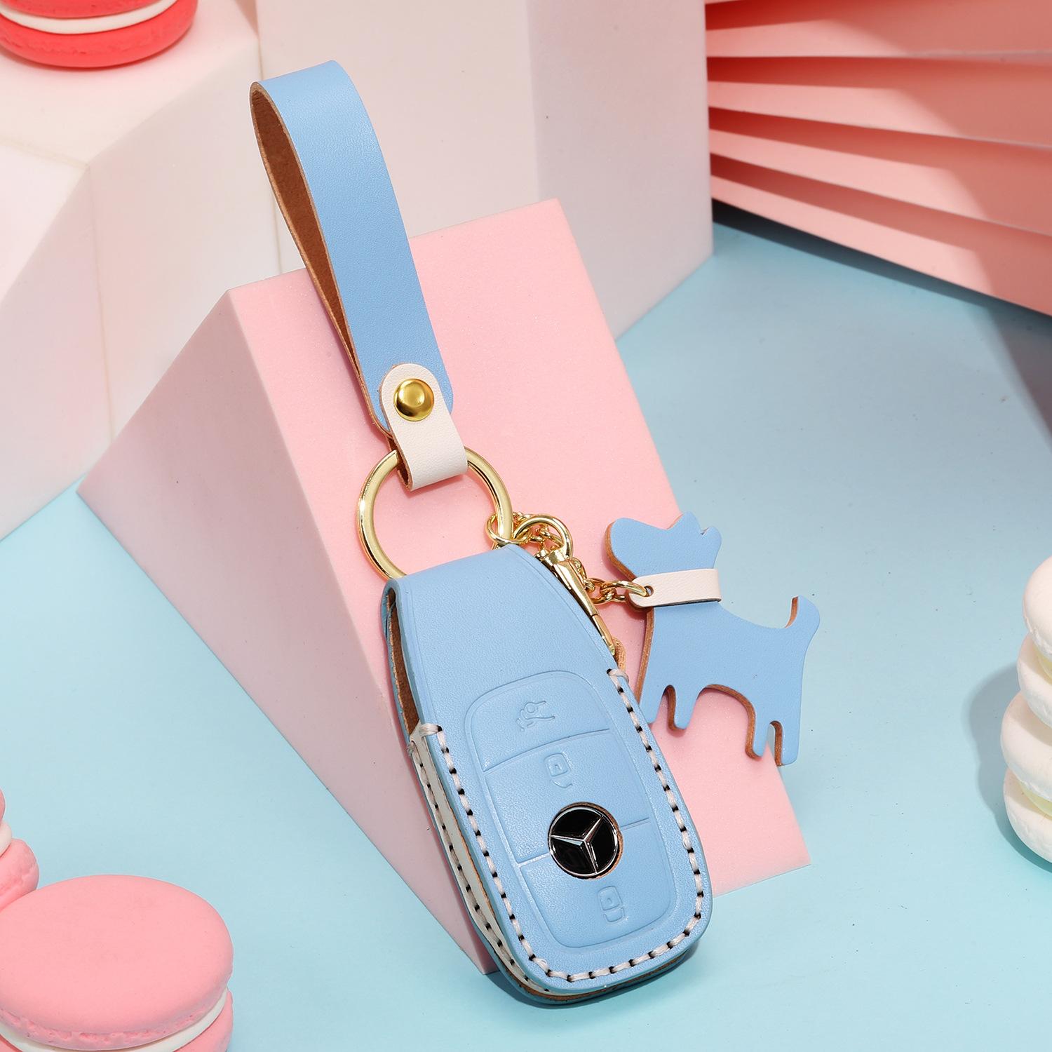 

Чехол для ключа автомобиля подходит для чехла для ключа Mercedes-Benz benz, чисто ручной работы, цельный