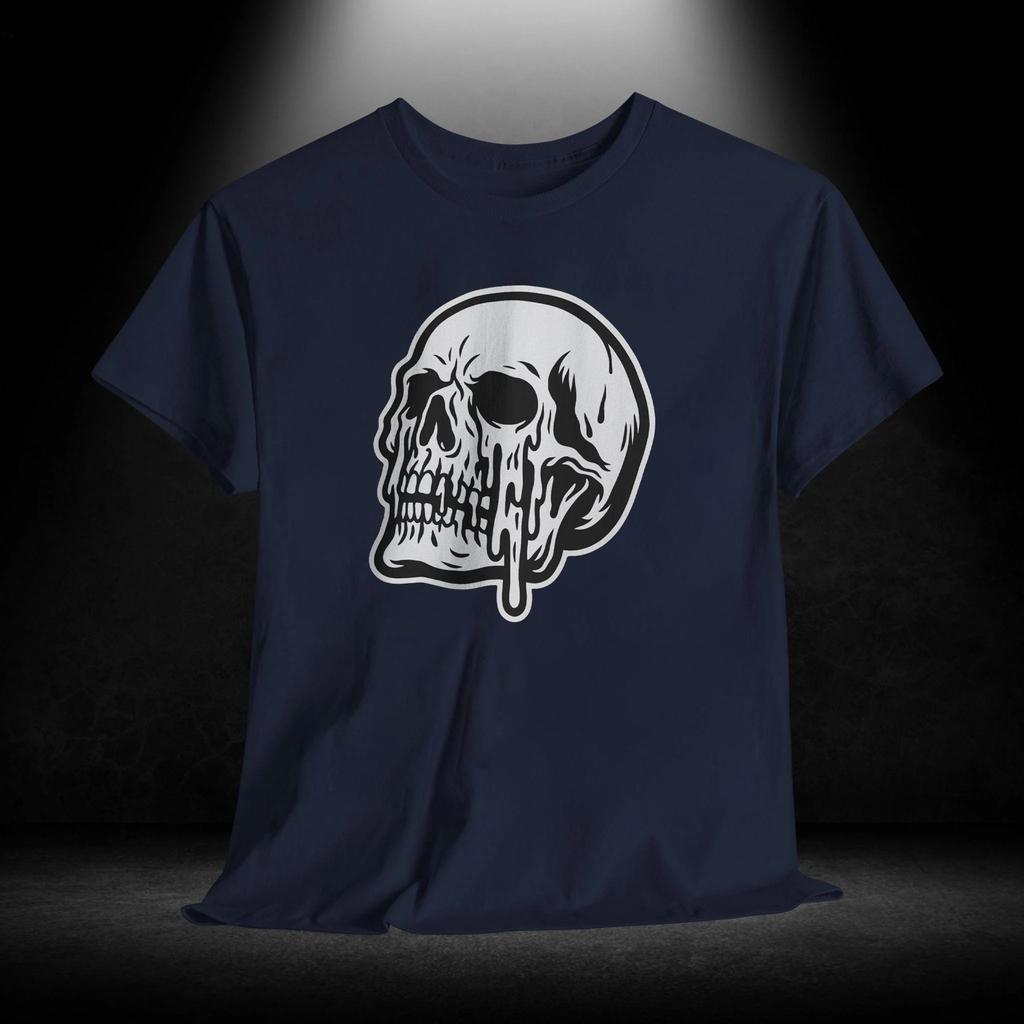 Drippy Skull Tshirt Summer Mens Tracksuit Harajuku Pullovers Roundneck Shortsleeved Tops Cotton Sweatshirt Casual Sportswear