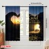 2pcs 2D Flat Printing Curtain Faith Hope Love God Fabric Without Electricity Festive Curtains for Festive Portraits and Party