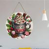 Festive hot cocoa theme holiday sign Round Wooden Hanging Plaque home wall decor vintage Christmas kitchen ornament party gift supplies