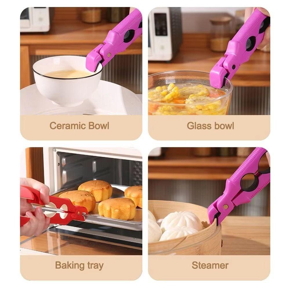 Non-Slip Anti Scalding Clip Silicone Handle Hot Bowl Gripper Bottle Cap Remover  Kitchen Use
