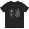 One Line Art Drawing Eucalyptus Leaf 610 Unisex T-Shirt