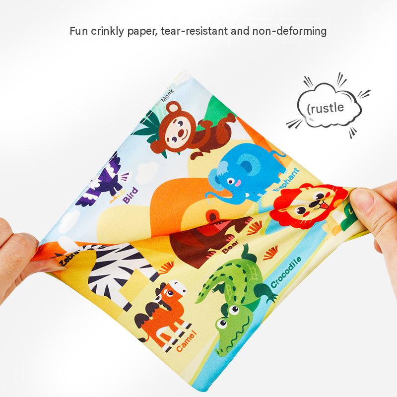 Baby Tissue Box Toy Silicone Montessori Early Learning Toy 0-12 Months Unbreakable Cloth Book Pull Out Toy Washable