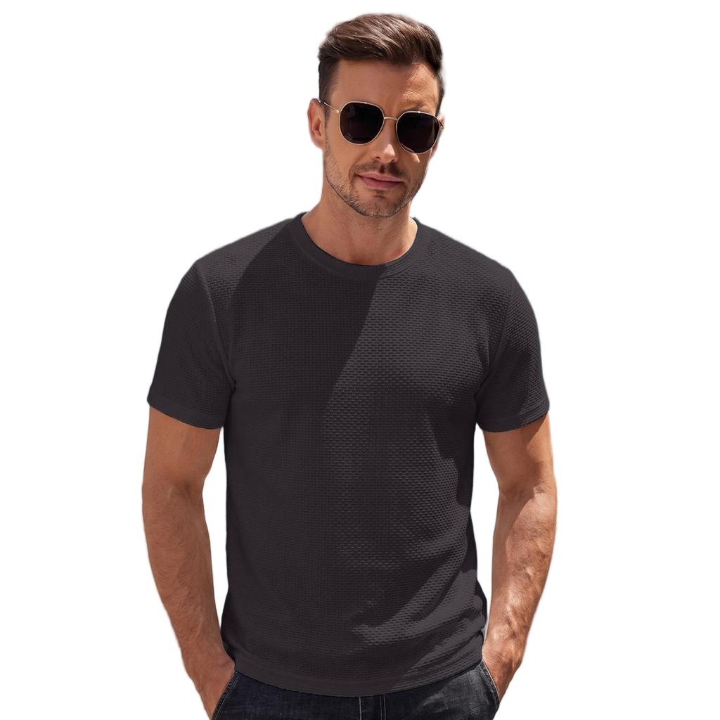 Mesh Ice Silk T-shirt Men's Short Sleeved Round Neck Half Sleeved Men's Base Shirt Men's T-shirt Quick Drying