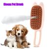 Steamy Brush Electric Spray Cat Hair Brush 3in1 Pet Hair Removal Tool 360° Rotating Handle Silicone Multifunctional Massage Comb