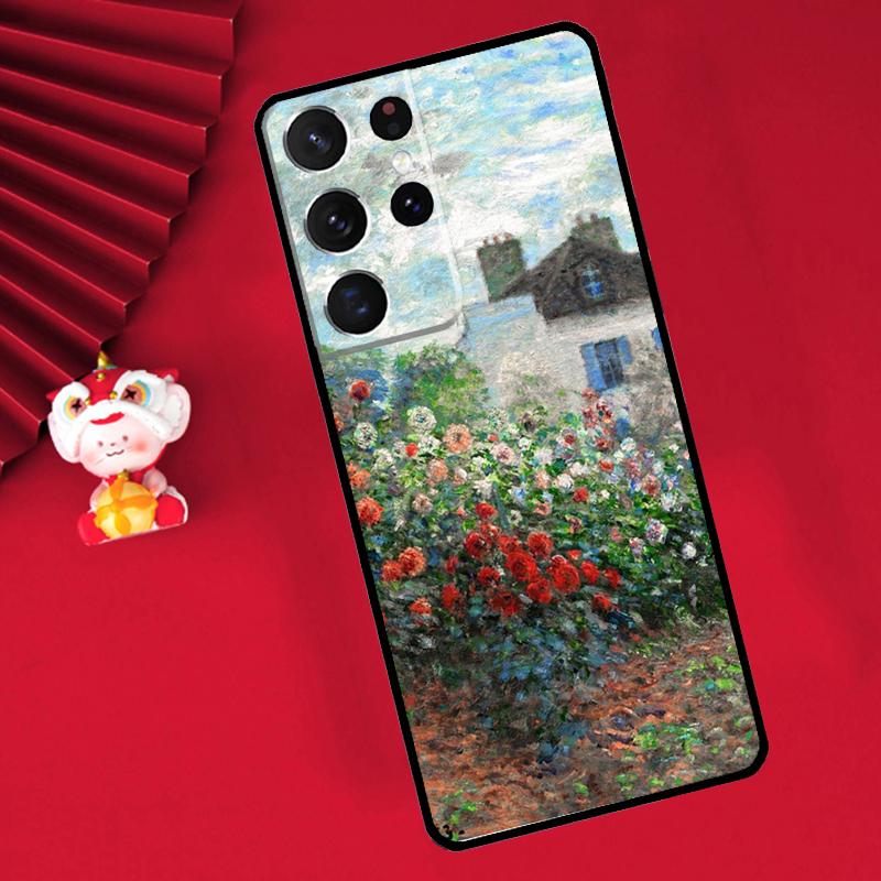Claude Monet Garden Lotus Bridge Case For Samsung Galaxy S24 S23 S22 S21 Ultra S20 FE Note 20 10 Plus S8 S9 S10 Back Cover