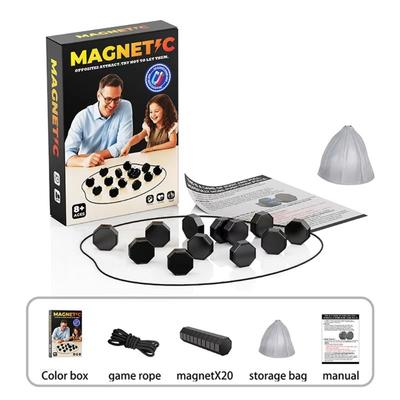 Jogo de Xadrez Magnético, Conjunto de Xadrez Magnético com Peças, Corda, Jogo de Estratégia de Xadrez Magnético, Jogo de Tabuleiro Intelectual e de Estratégia Portátil, para