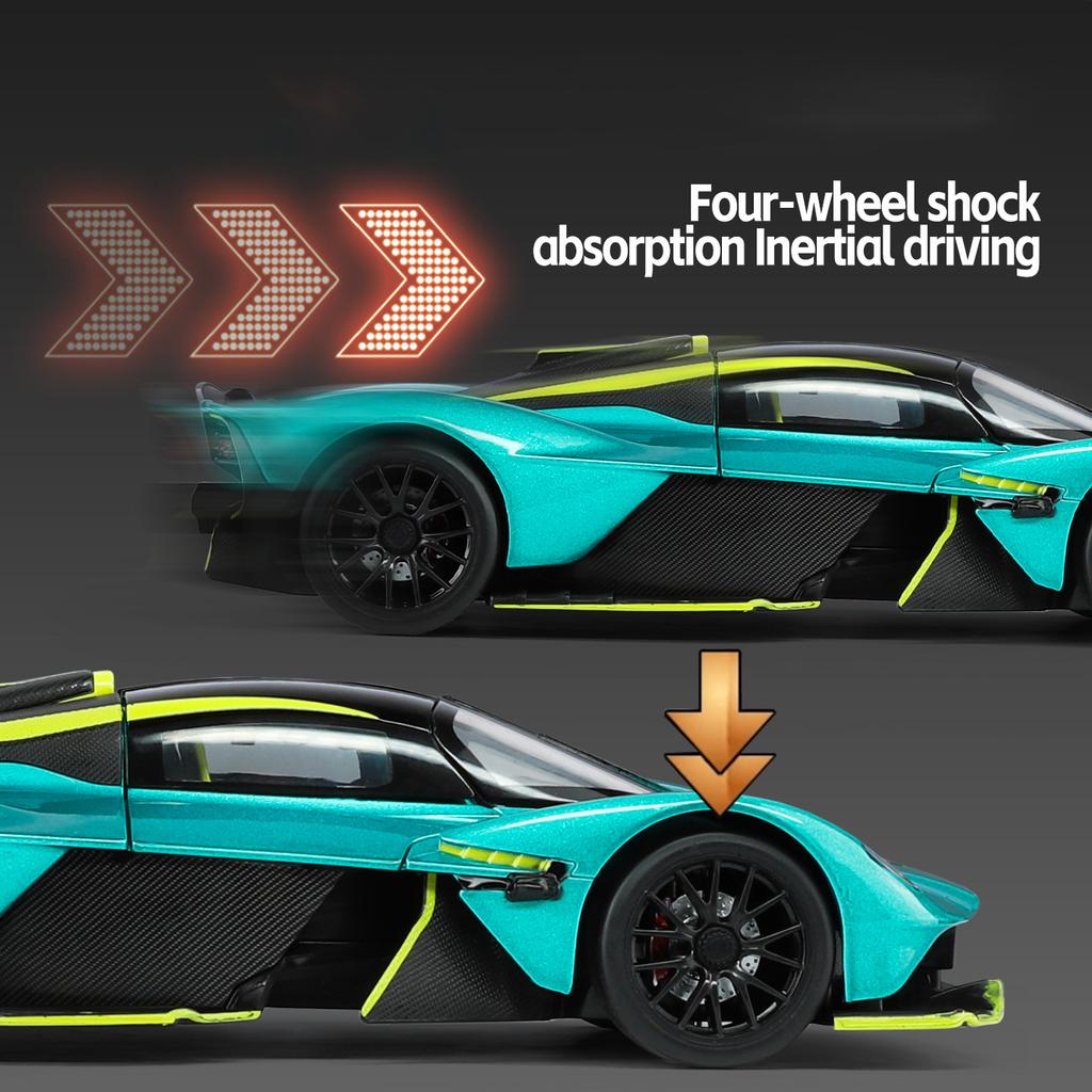 NEW 1/23 Aston Martin Valkyrie Supercar Alloy Model Car Toy Diecasts Metal Casting Sound and Light Car Toys for Children Vehicle