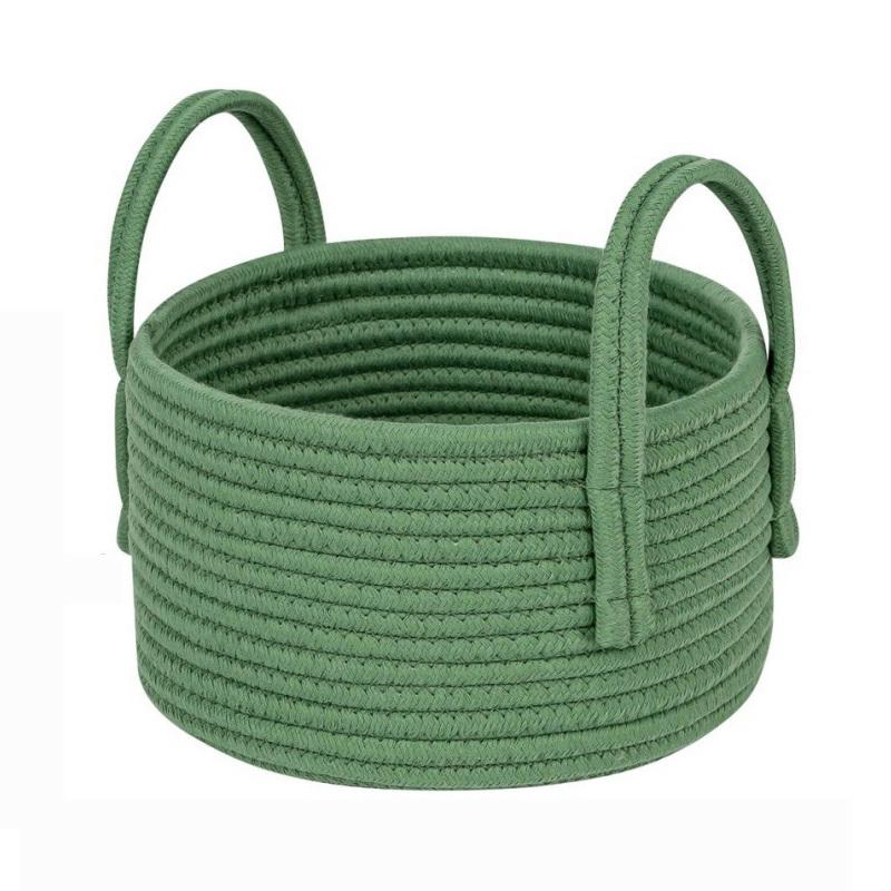 1Pc Cotton Thread Storage Basket Home Organization Storage Baby Children Toy Fabric Art Storage Cotton Rope Woven Laundry Basket Sundries Organizer