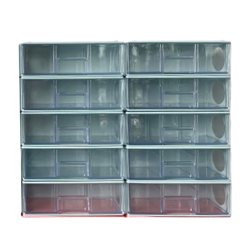 10Pcs Bead Organizer Drawer Cabinet Large Capacity Jewelry Sorting Box with Adjustable Dividers Plastic Beads Container