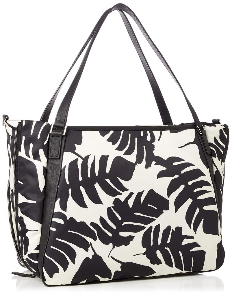 Botanical Pattern 2way Neat Tote L Size White [Isaac] Y01-01-13