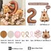 54pcs Retro Caramel Color Balloons Set Capybara Aluminum Foil Balloon Digital 1-9 Aluminum Film Ballons Birthday Party Supply
