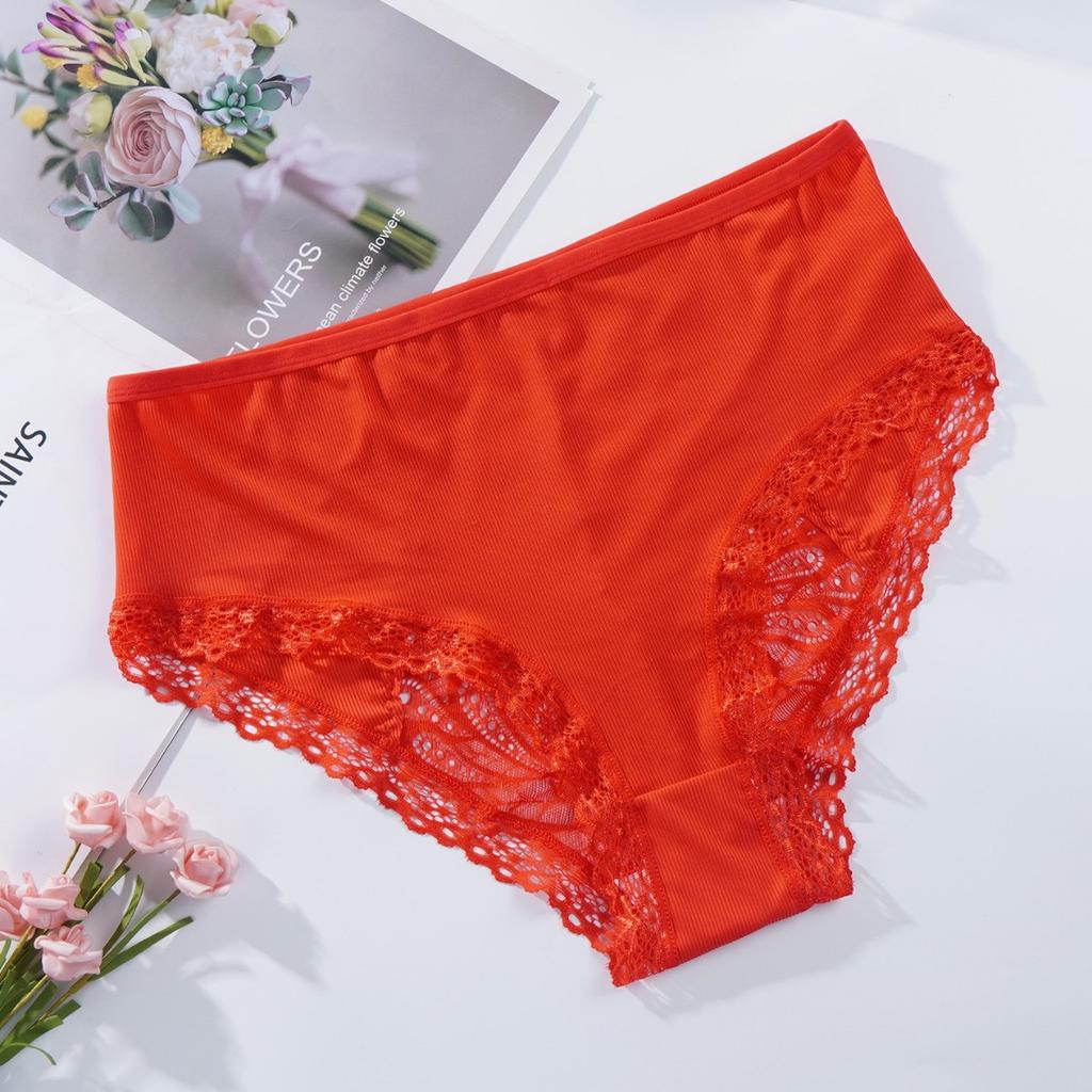 Women's Summer New Lace Lace Hollow Out Cotton Comfortable Breathable Low-waisted Briefs