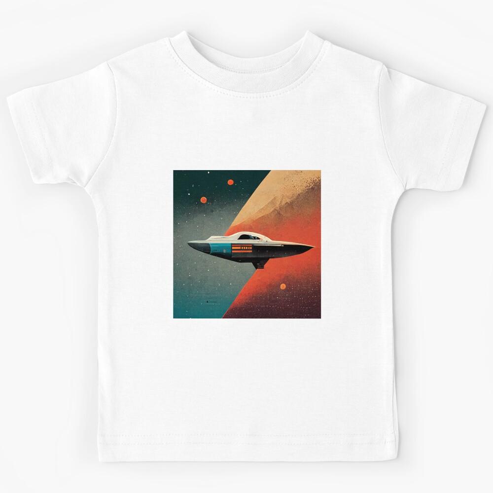 Journey Space Ship Car Universe Moon Ufo Planet Kids T-Shirt 170