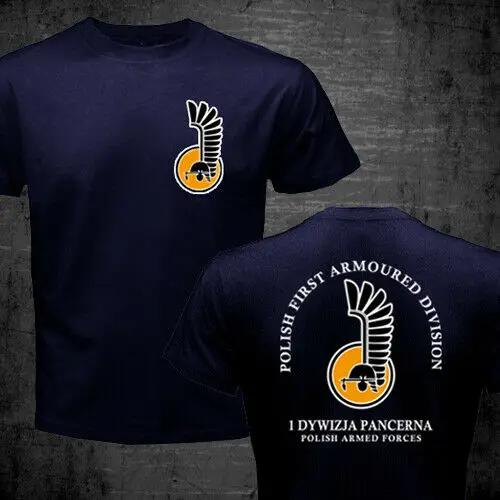 

Премиум Хлопковая Мужская Футболка с Коротким Рукавом и Круглым Вырезом Новая S-5xl 1-я Танковая Дивизия Польская 1-я Танковая Дивизия Армейская Гусарская Футболка. 4XL