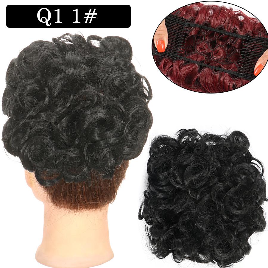 Combs Messy Bun Hair Piece Curly Dish Hair Buns Extension Thick Chignon Hairpiece Clip in Ponytail Scrunchies Hair Pieces for Women