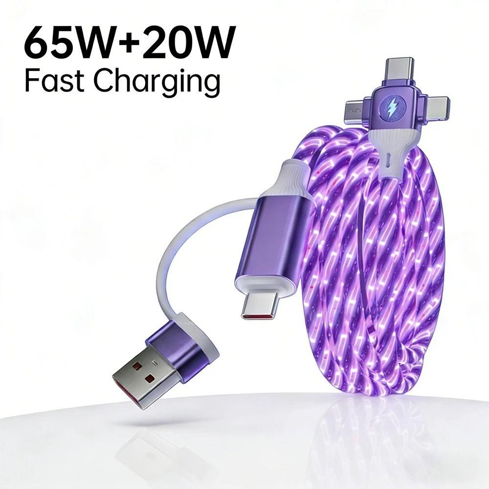 PVC USB Type C Charger Cable 3 In 2 Design Multiple USB C Charging Wire PD Charging Cable  Travel