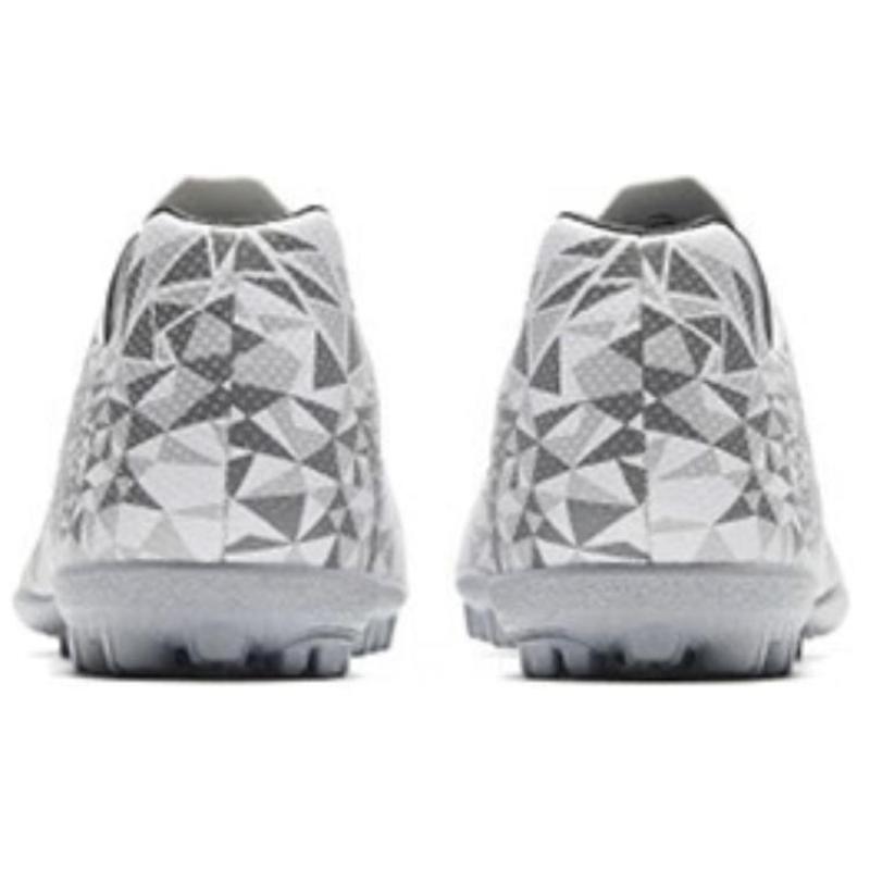 Anta TF Turf Artificial Ground Anti Slip Wear Resistant Soccer Shoes Men's White Gray Sneakers