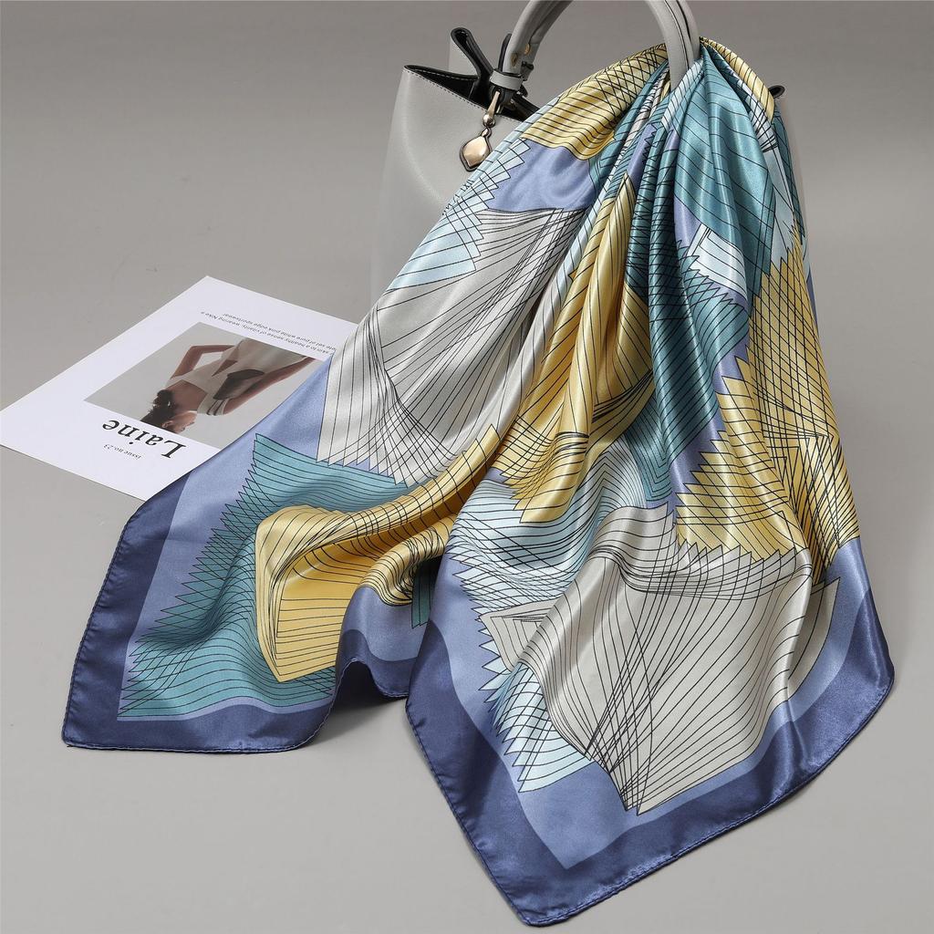 90 Square Scarves, Silk Scarves, Women's New Spring and Summer High-end Sense Versatile, Thin Scarves, Shawls Outside