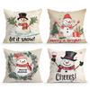 Vintage Christmas Snowman Pillowcase Bedroom Sofa Cushion Cover 100% Polyester Living Room Cushion Pillowcase Home Decor