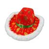 Christmas Cowboy Hat Funny Decorative Unisex Holiday Cap for Stage Performance