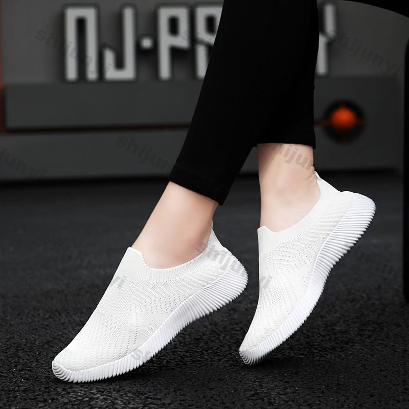 Large Size Women's Shoes 2025 Summer Mesh Breathable Non Slip Sports Casual Shoes Comfortable Lightweight Fashion Slip on Flats
