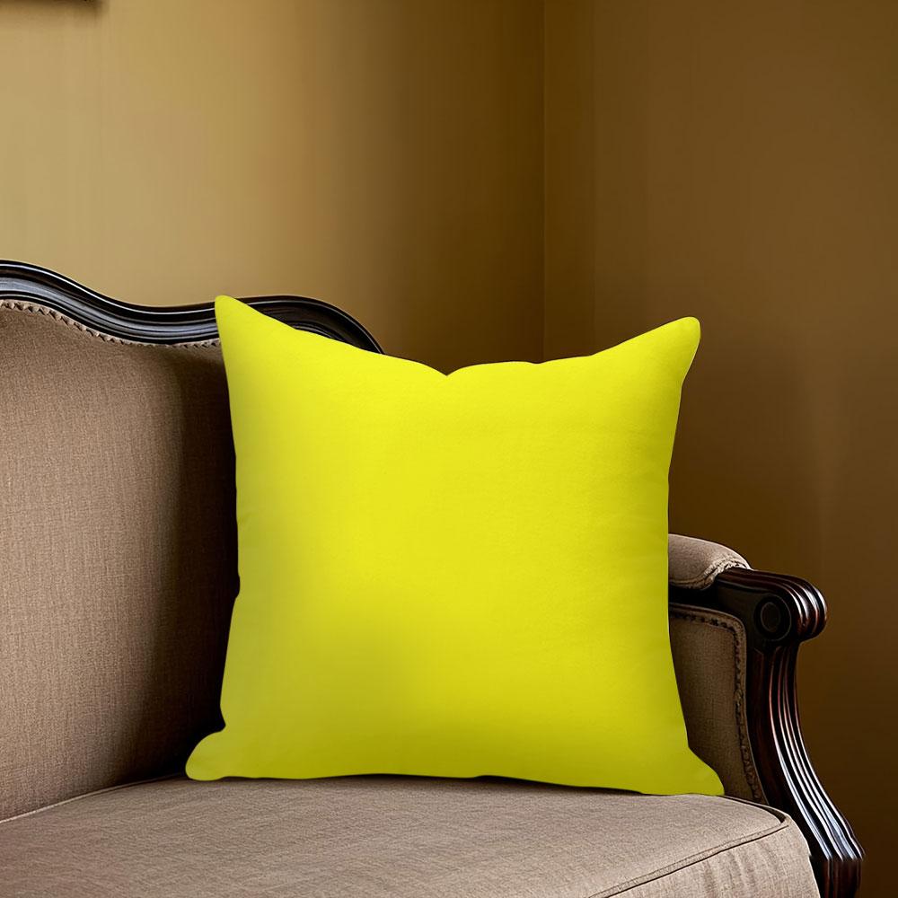 Fluorescerend geel vierkant Jacquard Kussensloop voor Bank Kantoor Lendenkussenhoes Woondecoratie Kussensloop 40x40cm yellow
