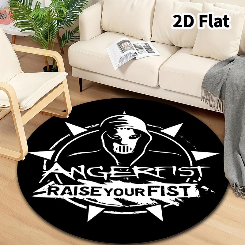Angerfist Round Area Rug Carpet Rug For Living Room Bedroom Sofa Playroom Decor Nonslip Floor Mat
