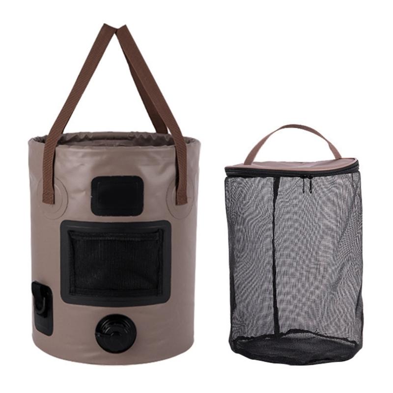 Tragbarer faltbarer Fischereieimer 25L Fassungsvermögen Handeimer Outdoor-Reise Wasseraufbewahrungsbeutel für Outdoor-Aktivitäten