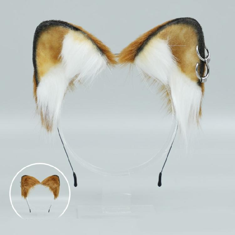 Girls Dog Animal Ears Furry Cosplay Headwear Handmade Halloween Hair Props