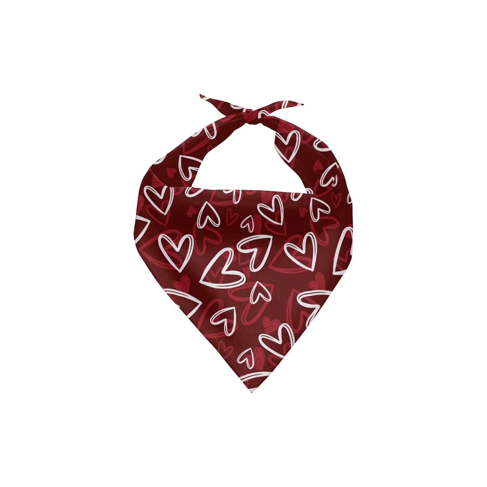 

Valentine s Day Pet Bandana Set - Stylish Heart & Floral Print Scarves For Dogs And Cats One Size