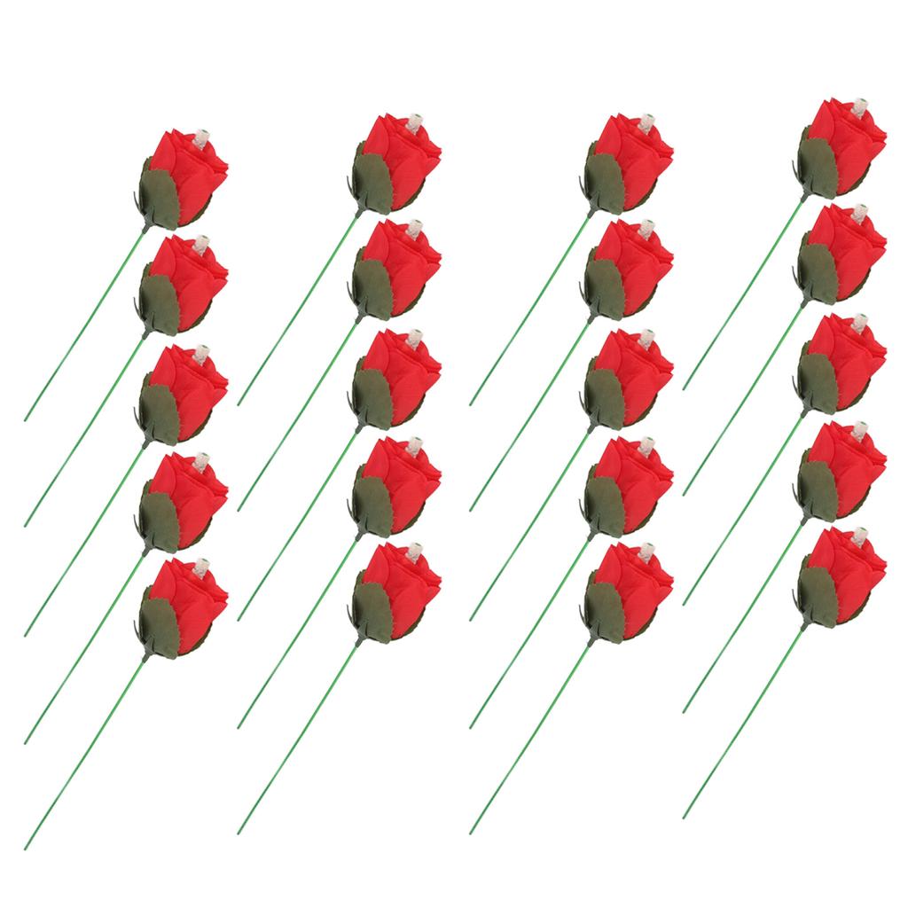 20 Adet Alev Çıkan Gül Zarif Çiçek Gül Hileleri Oyuncaklar Profesyonel Sihirbaz Aksesuarları için