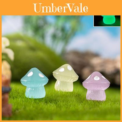 Cute Colorful Glowing Mushroom Resin Decor Luminous Miniature Desk Ornament