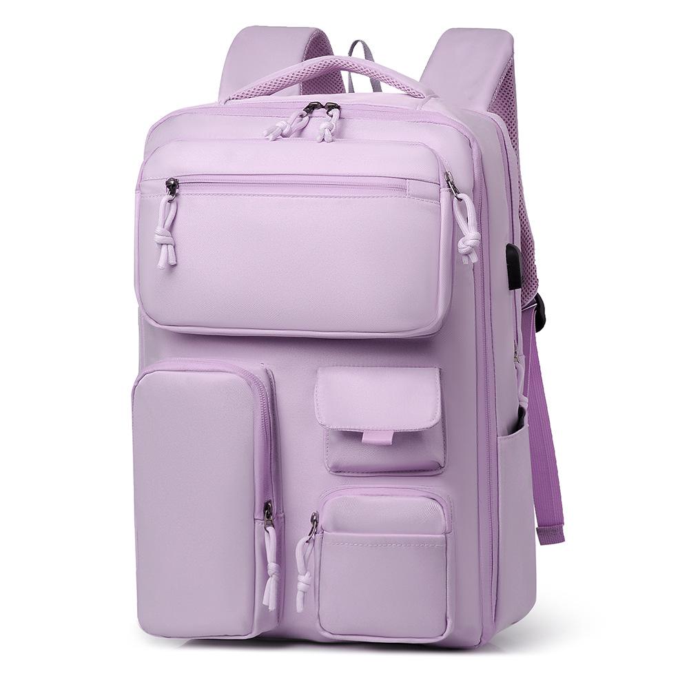 Trendy Unisex Macaron Backpack: Lightweight School, Commuting & Travel Laptop Bag