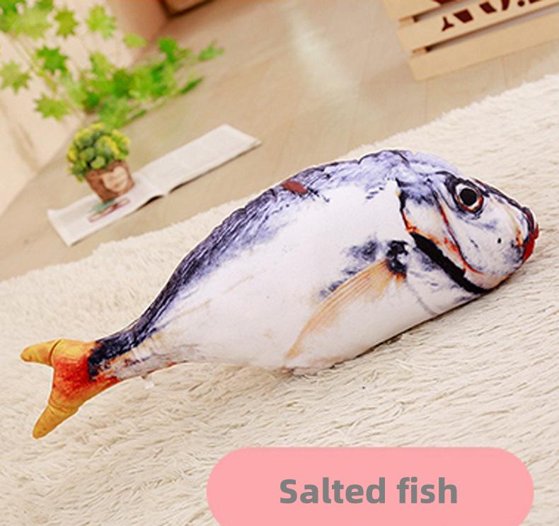 New Pets Plush Simulation Fish Shape Cat Toy Interactive Gifts Fish Catnip Toy Stuffed Pillow Doll 3D Fish Playing Toys for Pet