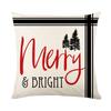 Christmas Elk Print Pillow Cover Christmas Tree Holiday Festive Cushion Cover Home Sofa Cushion