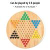 Children's Hexagonal Bamboo Jump Checkers Game with Colorful Wooden Beads, Parent-Child Interaction Board.