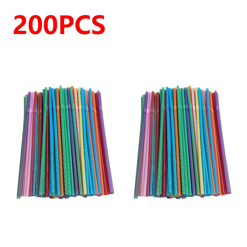 100-500PCS Black/Colorful Drink Straws Beverage Plastic Straw Wedding Party Cocktail Straw for Bar Home Kitchen Wholesale Straws