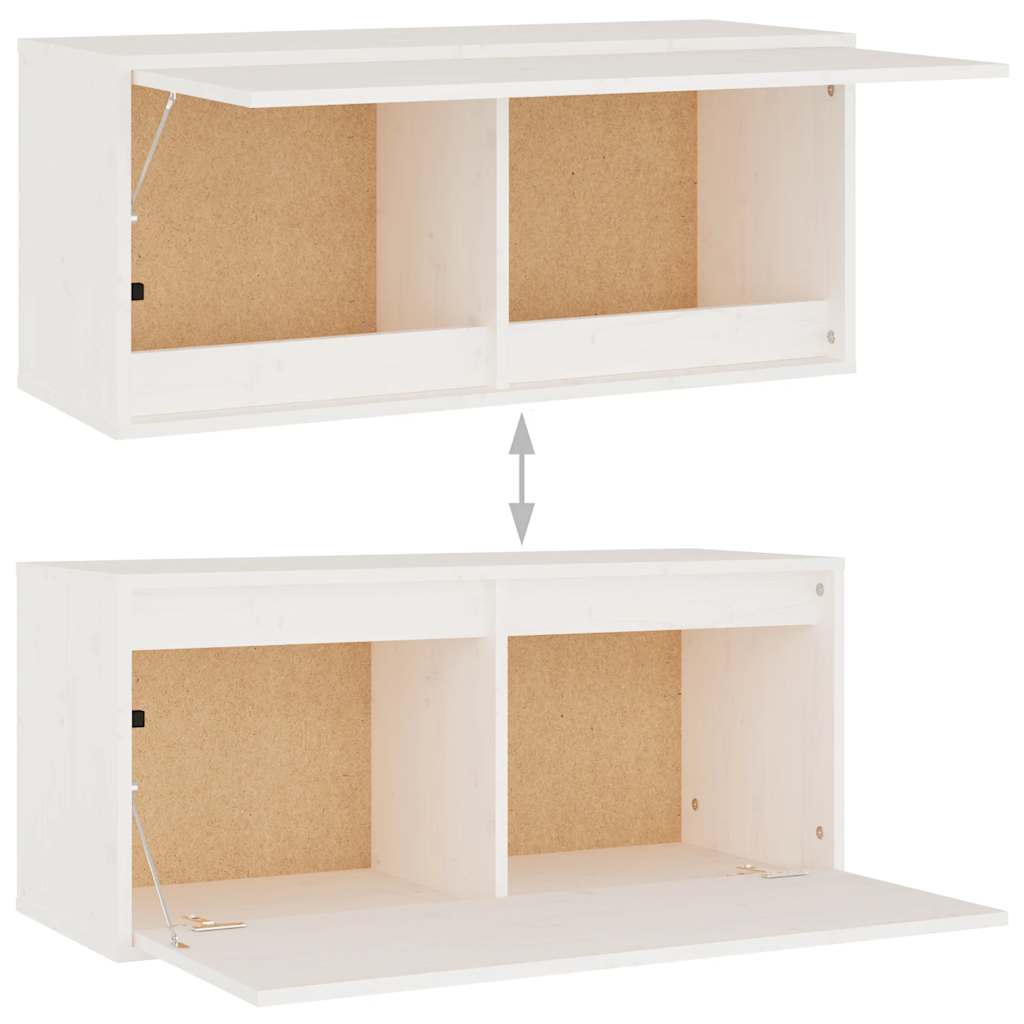TV Cabinets Set of 6 White Solid Pine Wood
