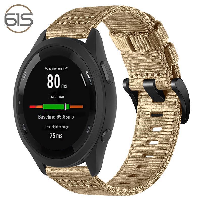 

Garmin Forerunner 255/265/245/945/965 совместимый нейлоновый плетеный спортивный браслет 61S Tactical, 22mm хаки