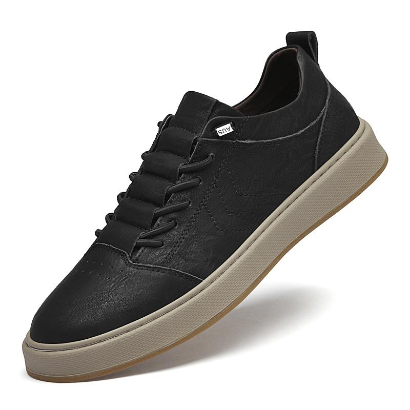 

High End Brand Men s Leather Casual Shoes Wear-resistant Soles Oxford Shoes Trendy Men s Outdoor Hiking Shoes Anti Slip 46 чёрный