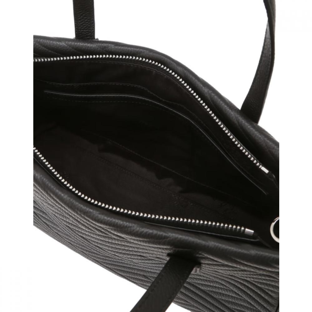 Daks Black Cowhide Tote Bag With Logo Dcba6f373bk