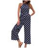 Women's Fashion Polka Dot Wide Leg Jumpsuit Neck Strap Jumpsuit